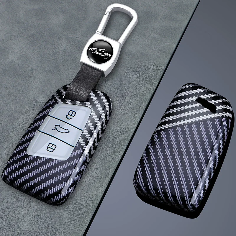 

CarbonFiber Car 3 4 Button Key Cover Fob Case Shell for VW forVolkswagen Magotan Passat B8 for Skoda Superb Kodiaq A7 Tiguan MK2