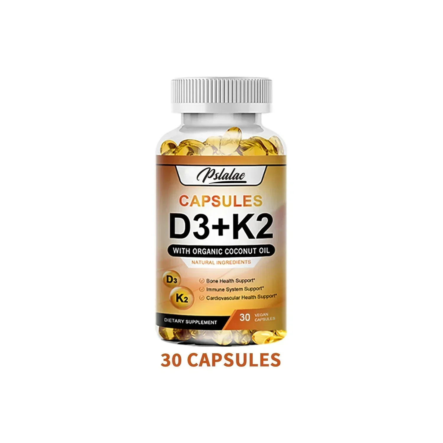 Vitamin D3 + K2 Supplement - Promotes Strong Bones, Calcium Absorption, Teeth, Heart, Cardiovascular Health