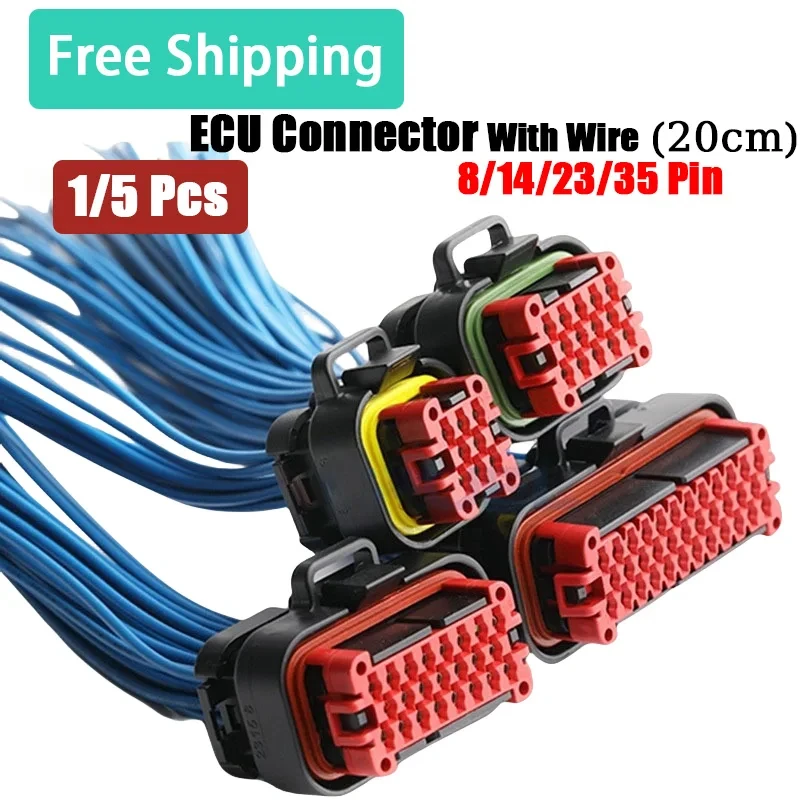 

1/5 Pcs ECU Automotive Connector 8 14 23 35 Pin PCB Plug Socket Electrical Wire Connectors Plug 20cm 770680-1 776273-1 776164-1