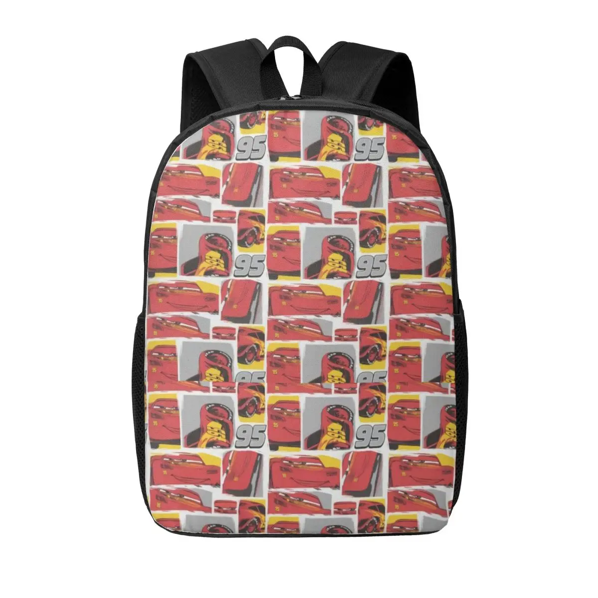 حقائب ظهر مخصصة Lightning McQueen Go 95 للنساء والرجال مقاومة للماء حقيبة مدرسية جامعية مطبوعة حقائب كتب