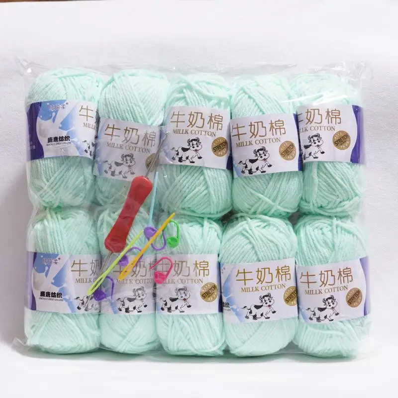 Neues 10er-Set 5-fädiges Milchbaumwoll-Strickgarn, geeignet für DIY-Handarbeiten, Pullover, Mützen, Puppen, Weihnachtsdekorationen.