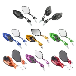 Black Universal 8 / 10mm Motorcycle Mirrors Motorbike Rear View/Side Pair Moped