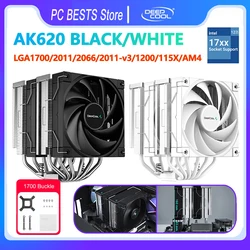 DEEPCOOL AK620 nero bianco CPU radiatore di raffreddamento ad aria 6 Heatpipes Cooler Twin Towers Intel 12th LGA1700 2011 115X 1200 AM4