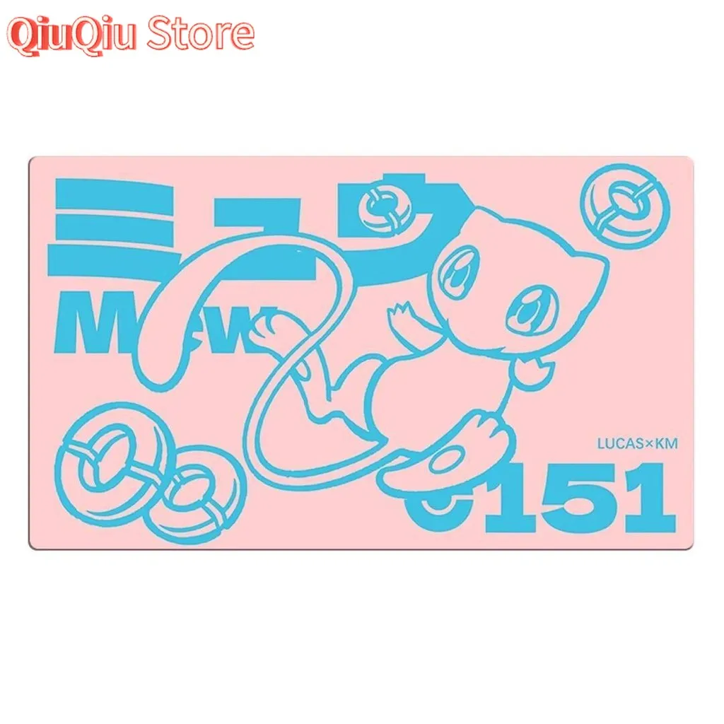 600*350*2 مللي متر لتقوم بها بنفسك البوكيمون 151 Mew بطاقة الوسادة TCG معركة لاعب واحد تلعب حصيرة الوردي PTCG ماوس الوسادة