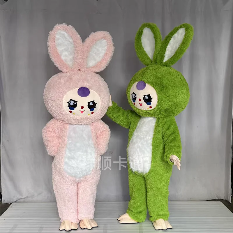 Nuovo bambino di tre anni costume della mascotte del bambino Lilly coniglio cartone animato bambola di peluche coniglietto pasquale attività per feste spettacolo oggetti di scena formato adulto