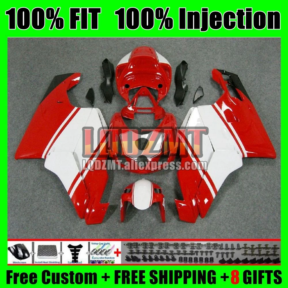 Red White Injection Body For DUCATI 749S 999S 749 999 S R Bodywork 124No.17 749-999 03 04 749R 999R 2003 2004 OEM Fairing Kit