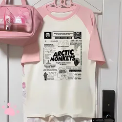 Arctic Monkeys tshirt female kawaii anime korean clothes 80s tshirt Psychedelic Trendy Y2k Vintage Classic