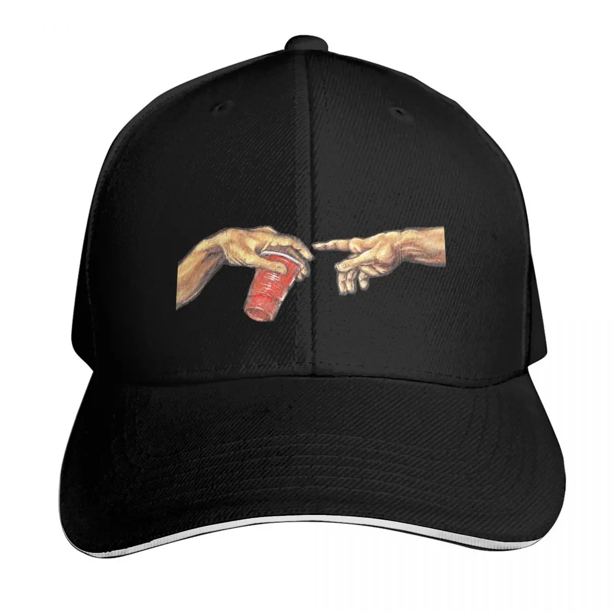 Creation of Partying Baseball Cap Contrast Two Tone Brim Snapback Flat Bill Strapback Dad Hat