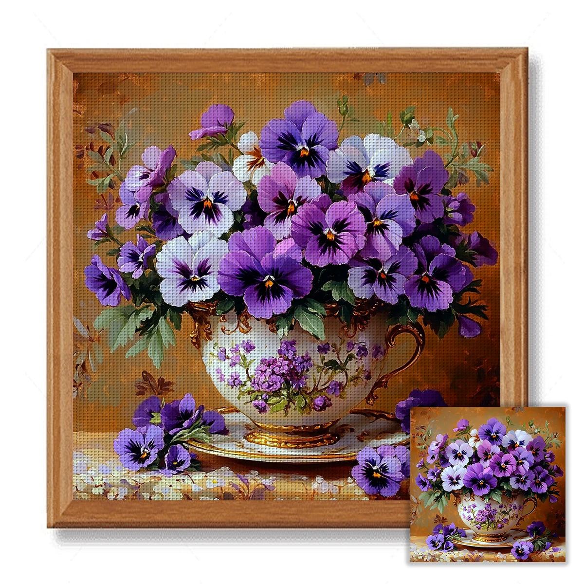 1 Set 40x40cm [15,7x15,7 Zoll] / 50x50cm [19,7x19,7 Zoll] 11CT/14CT bedruckter Stoff Kreuzstich DIY-Set, schöne Landschaft, Set – Detail 5