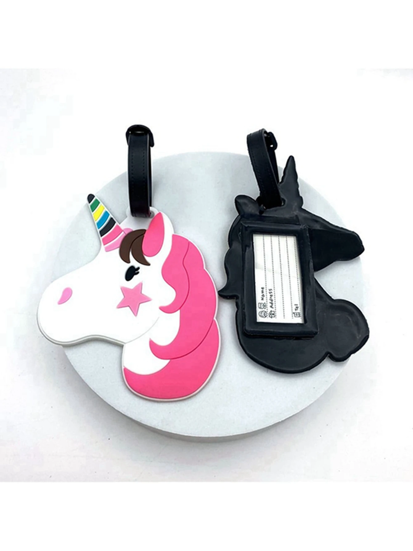 1PCS Cute Unicorn Boarding Hanger Luggage Tag Station Airport Check in Trolley Box Items Loss Prevention Identification Label