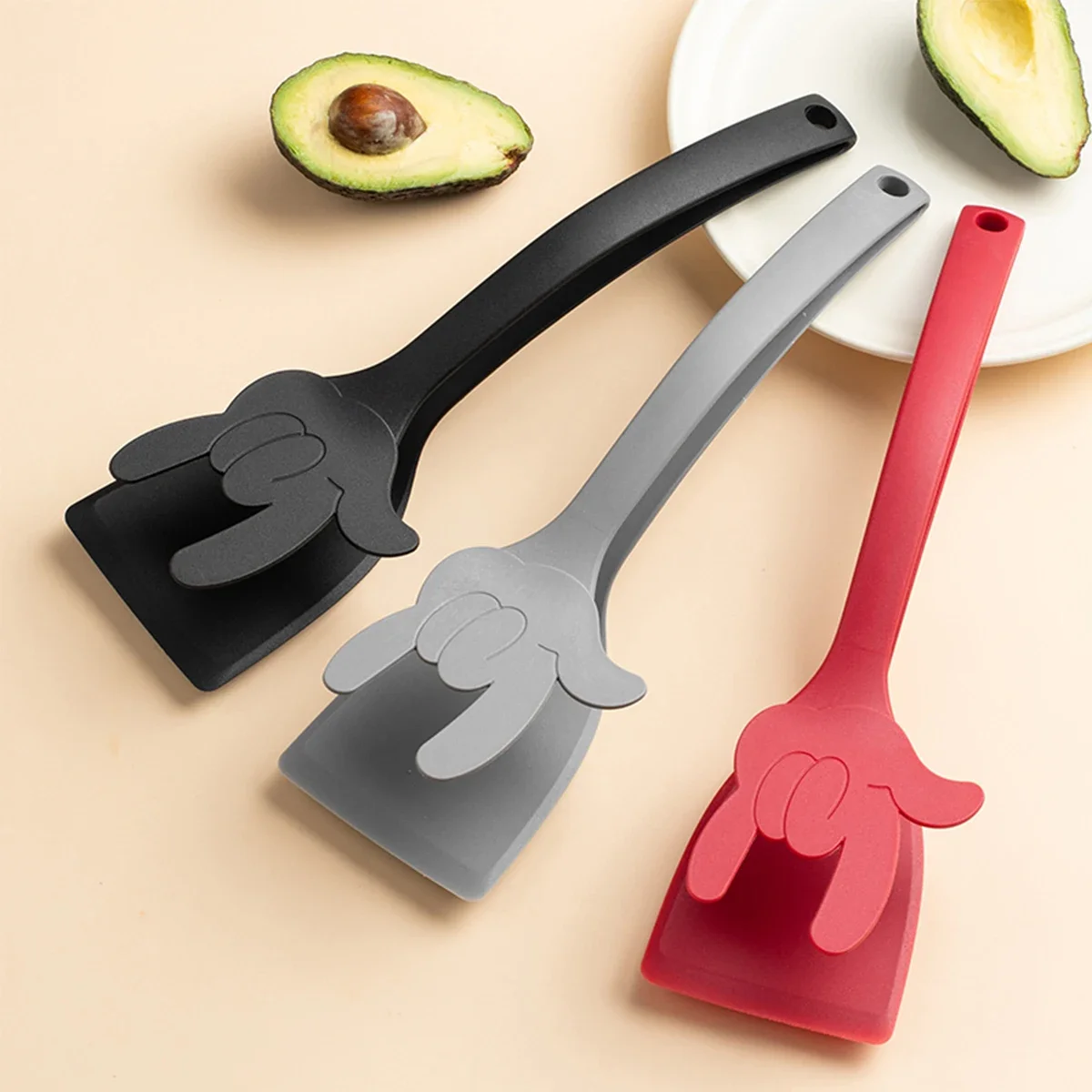 1/3Pcs Shovel Clip Silicone Grip Flip Tongs Egg Steak Spatula Tongs Clamp Pancake Fried Turners Cooking Tool Kitchen Accessories