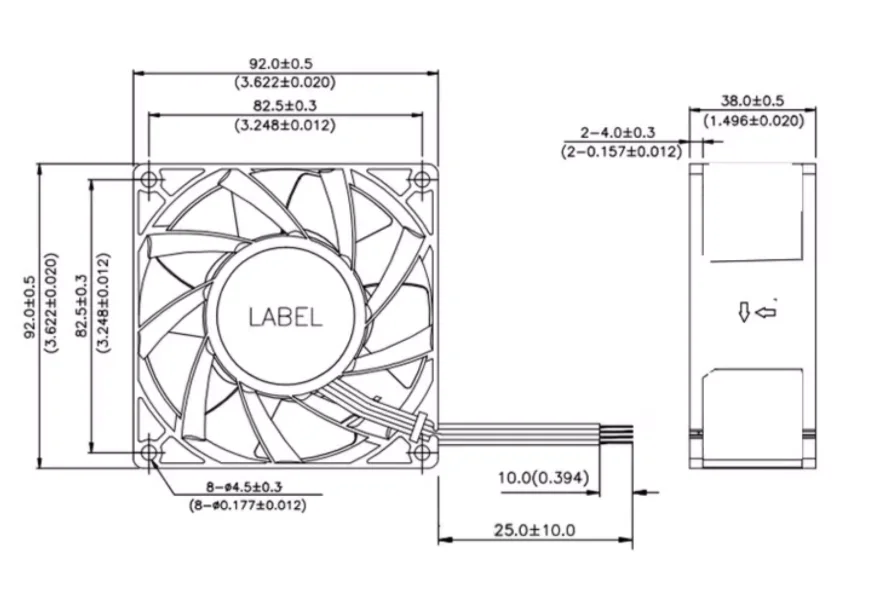 Boost Super Violent 90mm 92x92x38mm 12V 24V 48V Server Inverter Cooling Fan