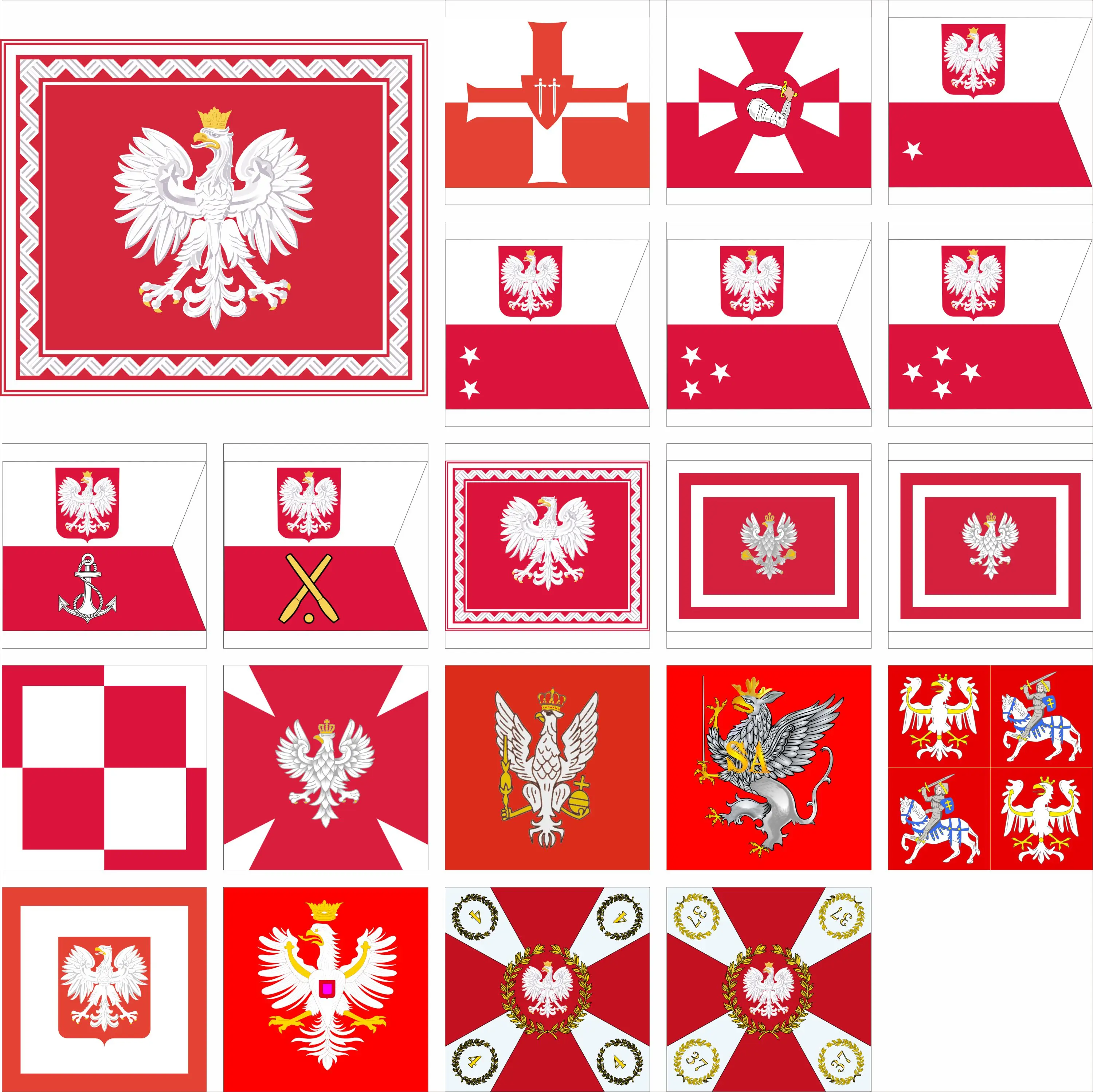 Poland President Naval Jack Flag Sztandar 37 PP Strona Prawa banner 120x120cm and 120x100cm Double sided printing flags