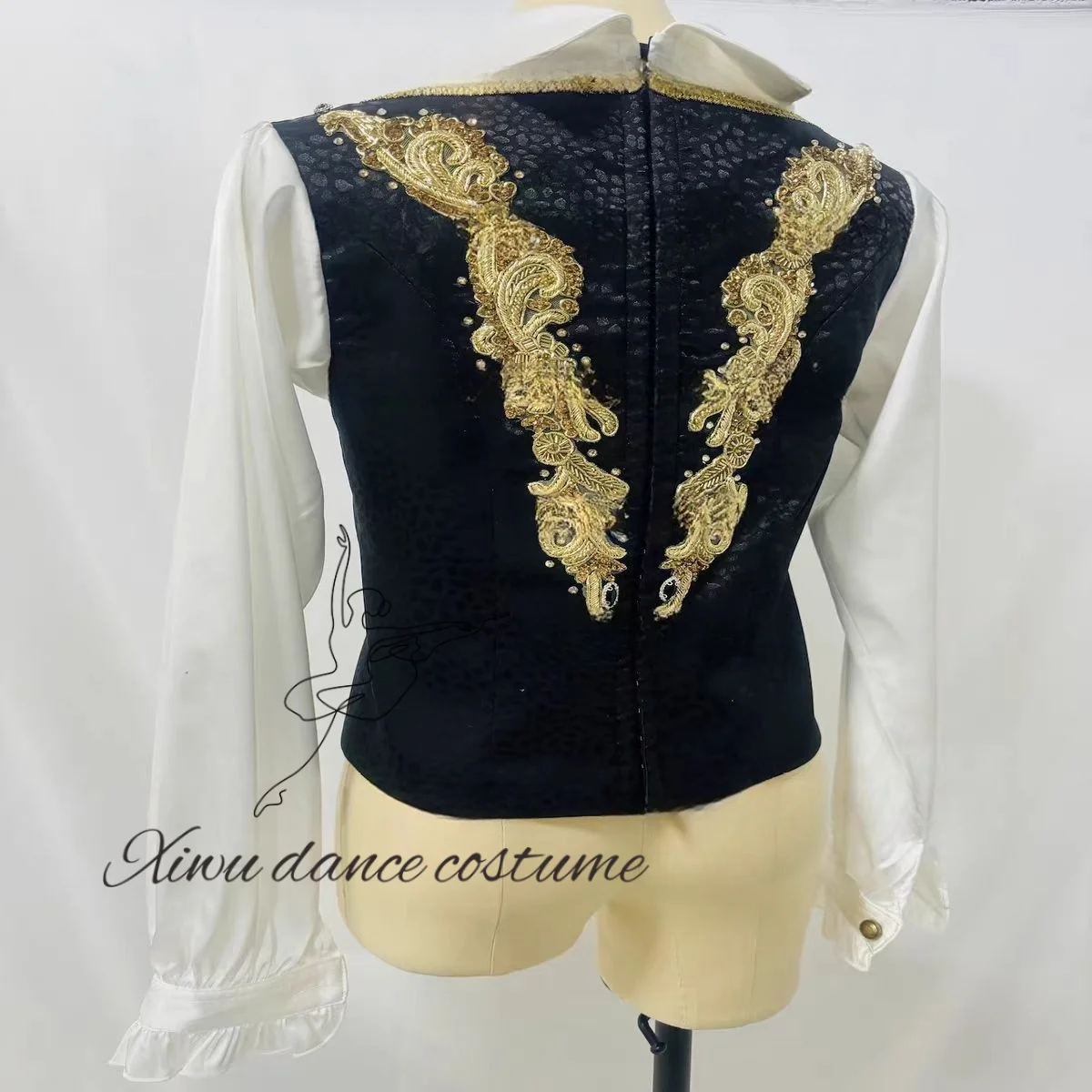2025 New Custom men's ballet Jacket with gold trim Men's performance Dance Jacket Exquisite universal menswear