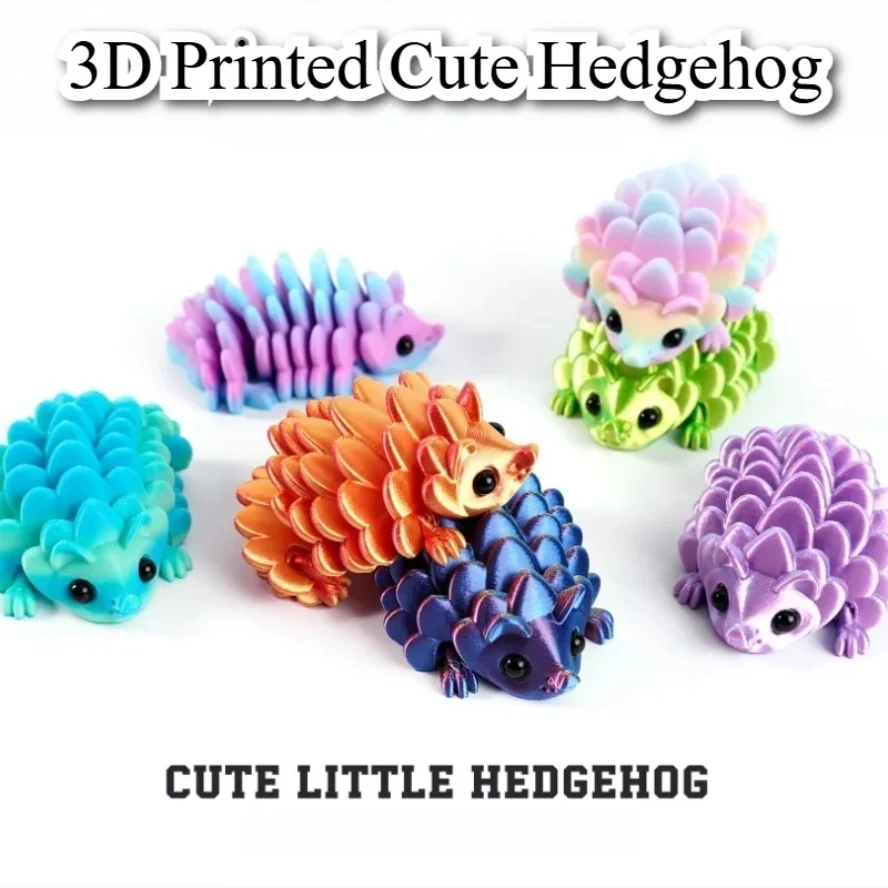 Figuras de erizo con estampado 3D, modelo conjunto, figuras divertidas móviles, juguetes, adorno de escritorio para el hogar y la Oficina, manualidades, regalos para niños
