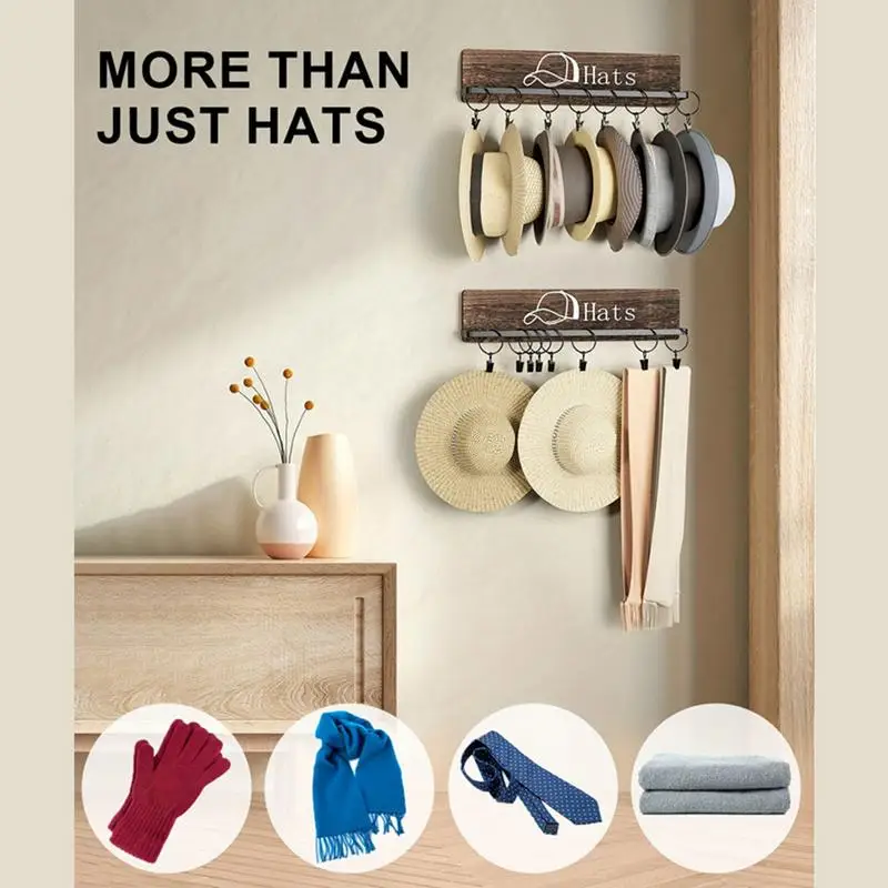 Wall Hat Organizer Wall Mount Rack For Hat Storage Wall Hat Holder With 20 Hooks Decorative Wall Hat Rack For Hat Baseball Caps