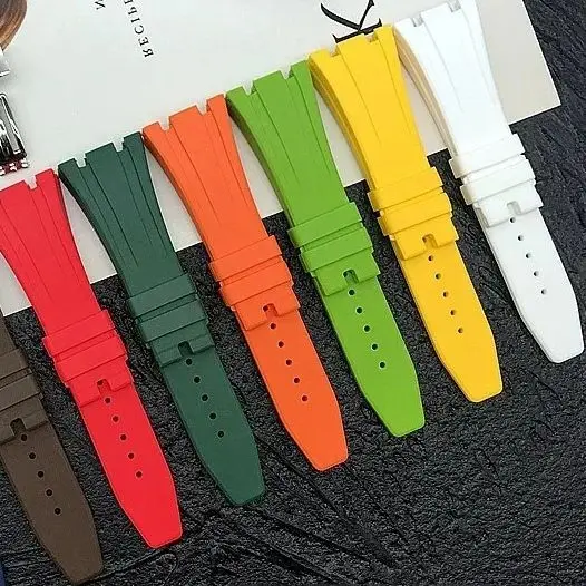 27mm Silicone Watch Strap for GA2100 Waterproof Rubber WristBand Solid Steel Buckle Men Women Sport Watch Accessories for 15400