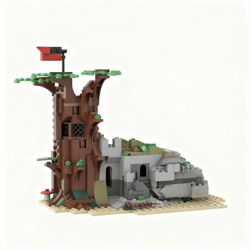 456pcs MOC Camouflaged Outpost Model Building Blocks Toys Construction Christmas Gift Creative Education Assemble Brick Birthday