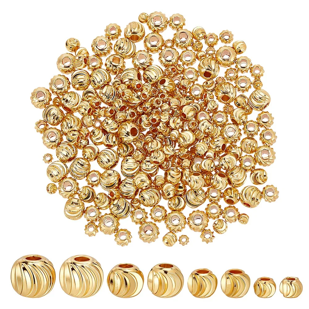 

Brass Spacer Beads Long-Lasting Plated Corrugated Round Real 18K Gold Plated 3~6x2~5mm Hole: 1.2~2mm 250pcs/set