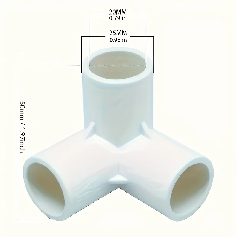 10Pcs White Plastic Pipe Connector PVC Fitting 3 Way Elbow Connector for Building Furniture Greenhouse Shed Pipe Fittings