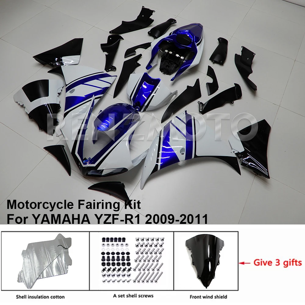 Motocicleta Quadro Painéis Infill, Side Fairing Painel Decorativo, Fit para Yamaha YZF-R1 2009-2011 Y1009-113a