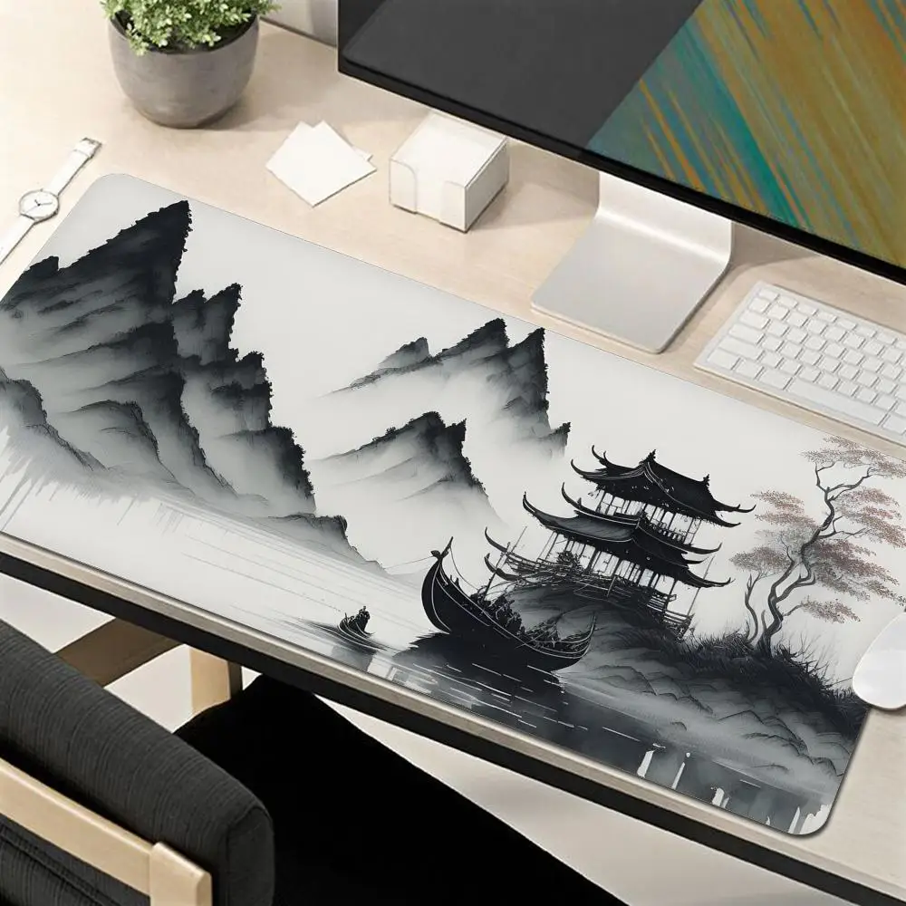 

Ink Painting Desk Mat Gamer Mousepads Company Mouse Pad Office Desk Pads Large Mousepad Chinese Style Mouse Mats For Computer