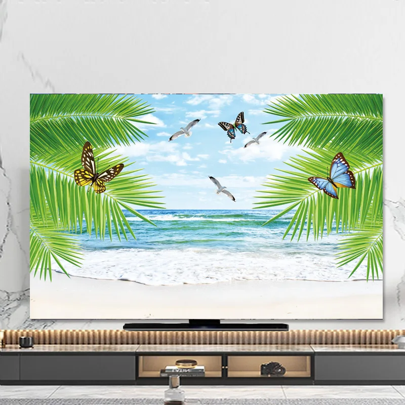 غطاء غبار تلفزيون غطاء غبار من القماش مقاس 32-75 بوصة لطيف على الطراز الأوروبي غطاء شاشة حماية شاشة LED #5