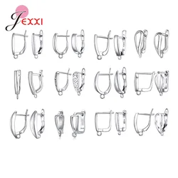 925 Sterling Silver DIY Earring Hooks Wire Settings Base Hoops Earrings Accessories For Jewelry Making Supplies Wholesale