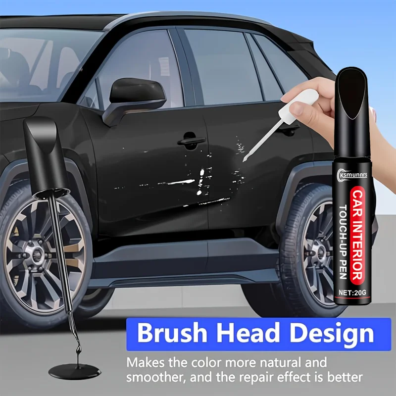 Black car scratch repair brush - 2 pack, wheel scratch cover brush, restores glossy surface, suitable for black rims and hubcaps view 4