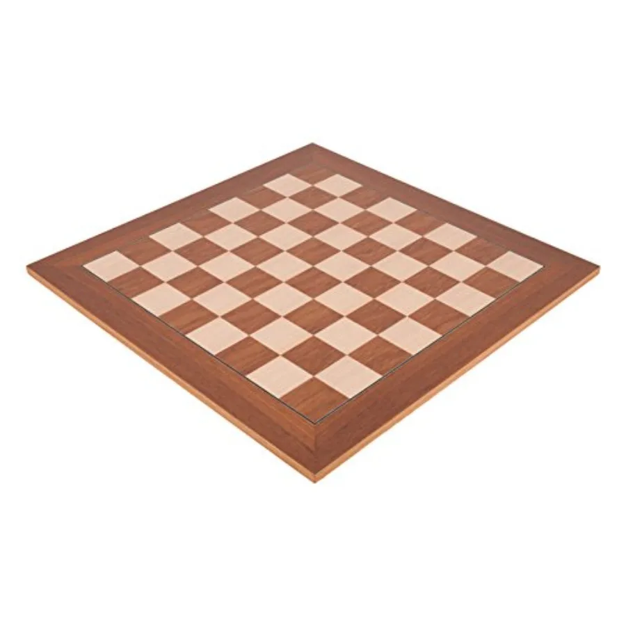 

Standard Traditional Chess Board with 2.25 Squares in Teak and Bird's Eye Maple Wood Featuring a Smooth Satin Finish Ideal for