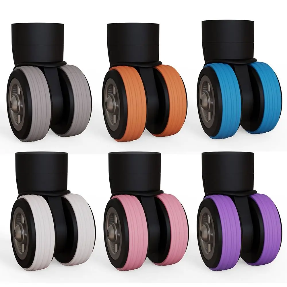 ملصقات حماية لعجلات الأمتعة قابلة للقص، غطاء عجلات حقيبة الأمتعة يقلل من الضوضاء، ملحقات أكمام العجلات