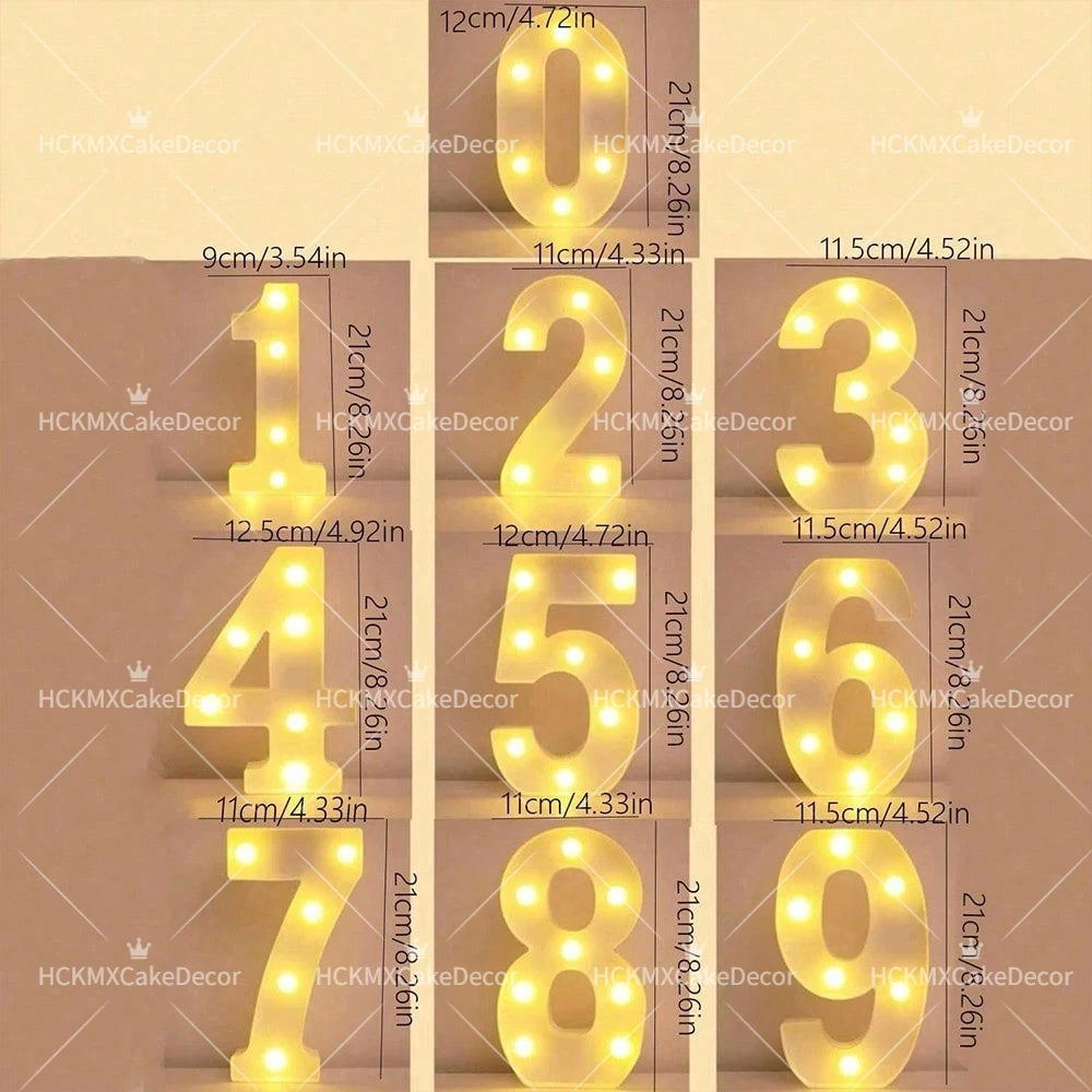 LED-Zahlenleuchten 0-9, Leuchtschilder, batteriebetrieben, für Geburtstagsfeiern, Hochzeiten, Heimdekoration, Bar-Dekoration – Detail 6