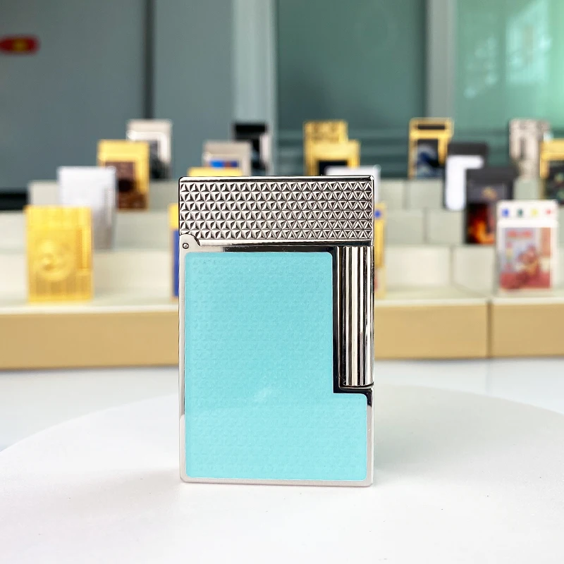 New commemorative edition luxury butane lighter single and double flame flat tone natural paint smoker L2 series 19004
