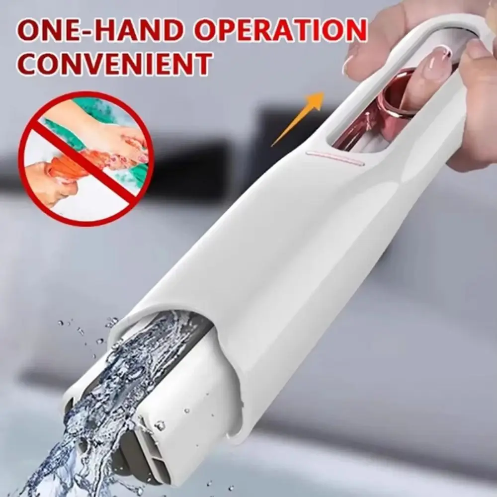Foldable Mini Mop Hands-free Washing Dry and Wet Dual-use Lazy Handheld Mop Rotatable Water-absorbing Kitchen Small Mops