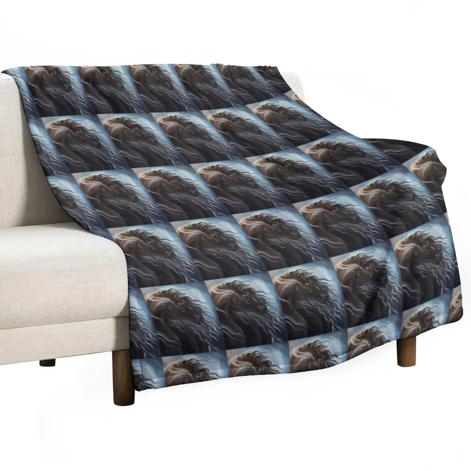 Friesian Storm Throw Blanket warm for winter Softest Blankets