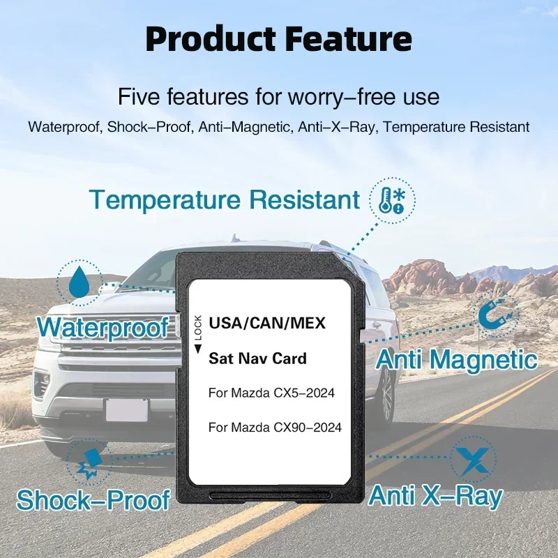 Maps USA CAN MEX for Mazda CX-5 CX-90 Rapid GPS SD Card Navigation 2023 Version Software Update Fast Delivery