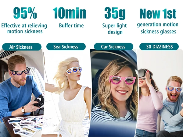 Anti-Bewegungskrankheitsbrille | Ultraleichtes, ergonomisches Design für Autos/Reisen/Cruises | Tragbare Übelkeitslinderung – Detail 5