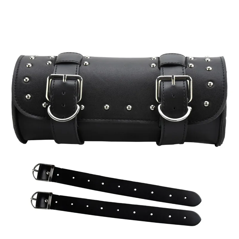 

Suitable for motorcycle universal Harley Sport fork tool bag storage PU leather travel bag front luggage bag large tool kit