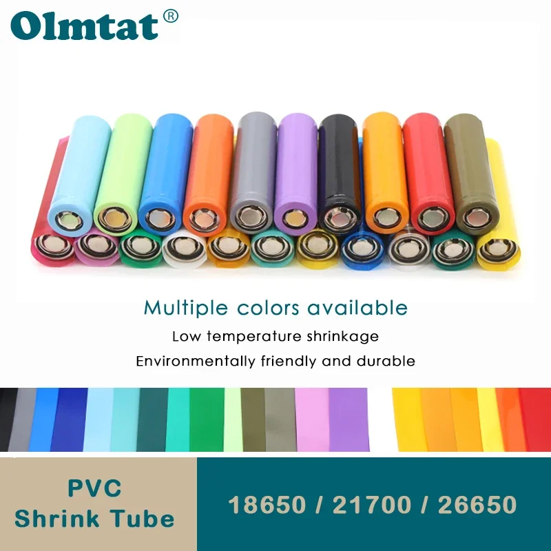 

20/50/100/300 шт., термоусадочная трубка из ПВХ 18650/21700/26650, обертка для аккумулятора Lipo, предварительно вырезанная изолированная пленка, чехол для аккумулятора Lipo