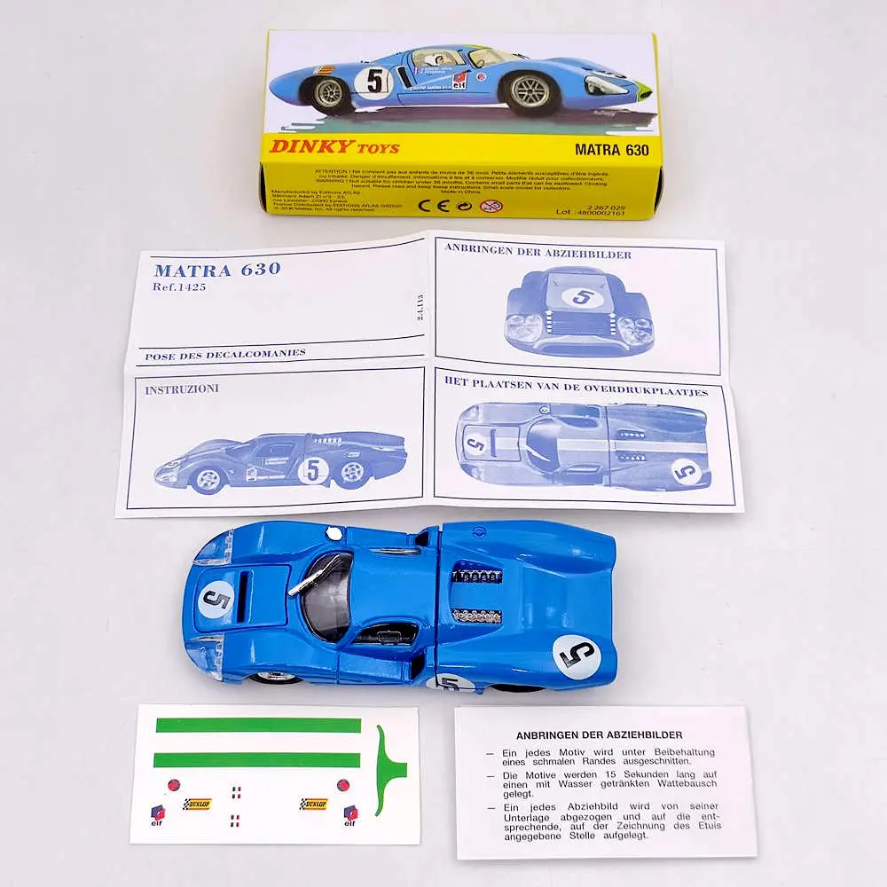 1:43 Atlas Dinky Toys 1425E Blue MATRA 630 ALLOY #5 Diecast Models Auto Car Gift Collection