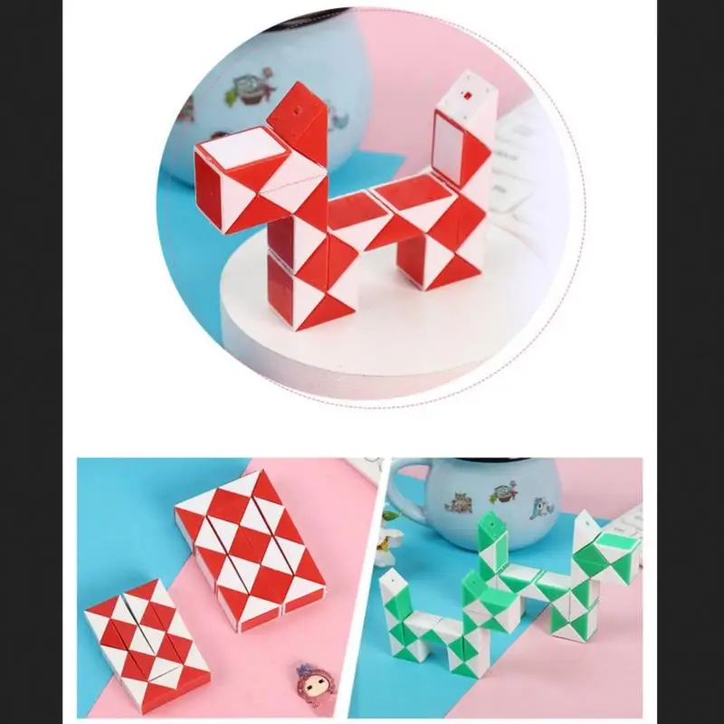 3D Magie Schlange Herrscher Dekompression Spielzeug Antistress-Cube Twist Schlange Wandelbare Pädagogisches Puzzle Spielzeug Für Kinder Autismus Leichtigkeit