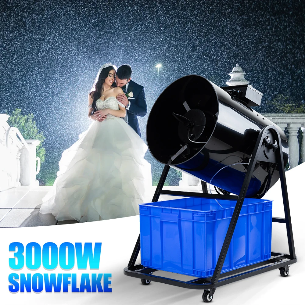 3000W Vertical Christmas Snow Machine 100m² Coverage Real Snow Effect Snowflake Machine for Outdoor Winter Stage Performance