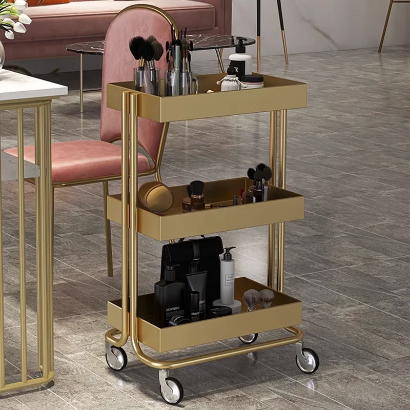 Light Luxury Beauty Cart Beauty Salons Dedicated High-grade Skin Management Nail Salon Storage Trolley Shelving