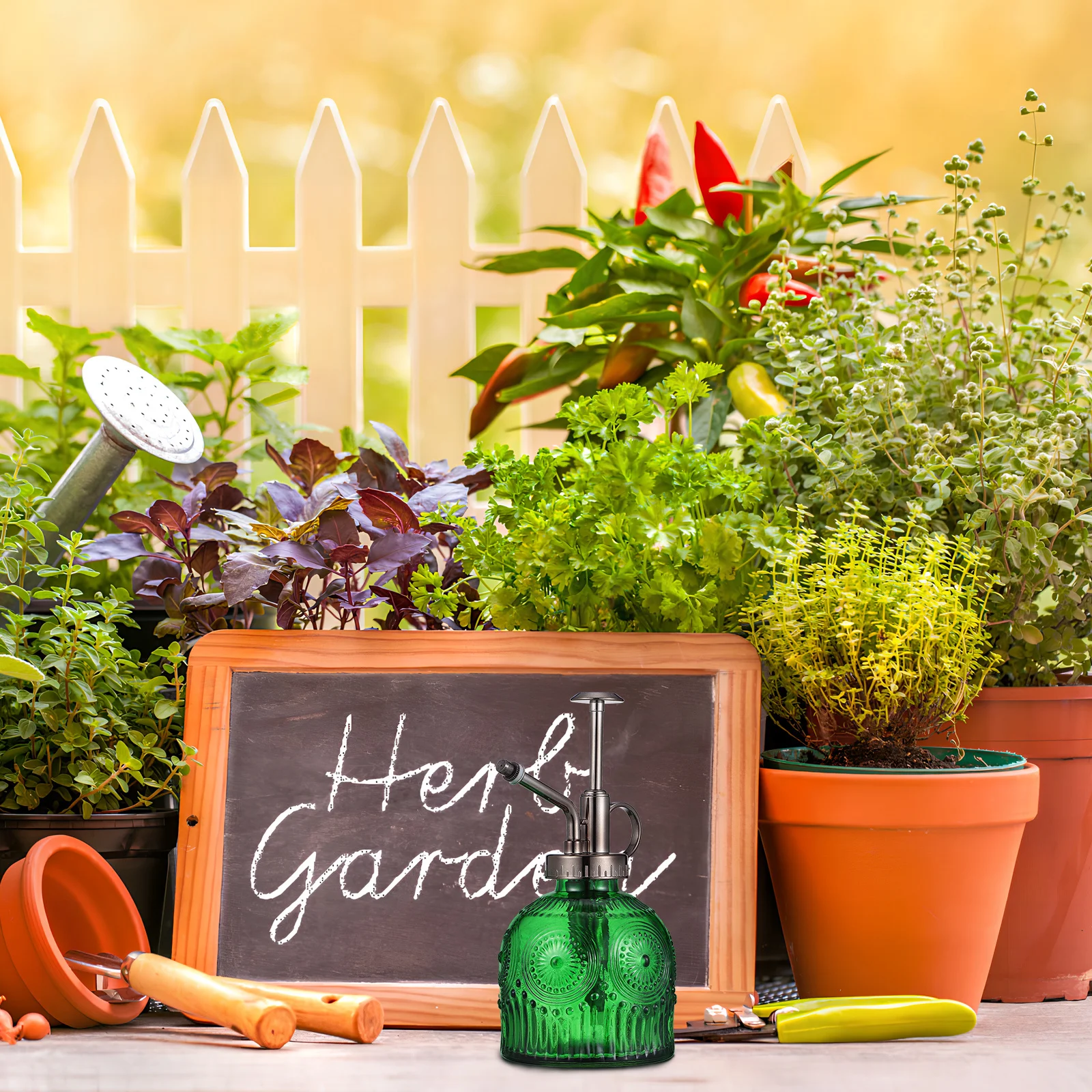 

400ml Plant Sprayer Mister Sturdy Glass Material Intricate Decorations Smooth Spray Pattern Indoor Outdoor Plant Mister