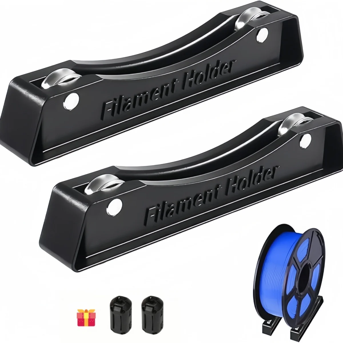 1Pair Standard 1KG Filament Bearing Spool Holder, Consumables Shelves Supplies Fixed Seat with Two Cleaners for PLA/PETG/ABS