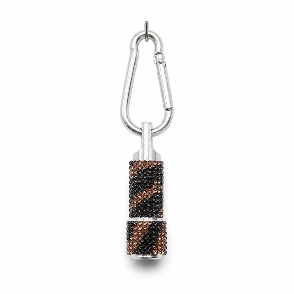 Emergency Diamond-encrusted Mini Flashlight Carabiner Clip Button Battery Mini LED Flashlight Keychain Sparkling