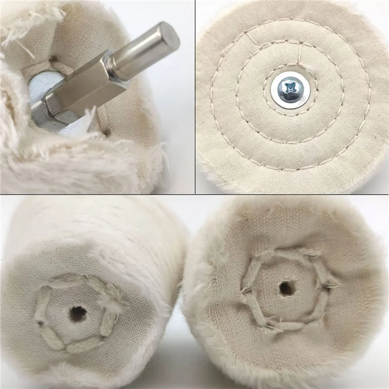 WORTHOWN-2X Ruota di lucidatura per trapano Tampone di lucidatura Kit di ruote di lucidatura Strumento di lucidatura a forma di ruota per metallo Alluminio Acciaio Et