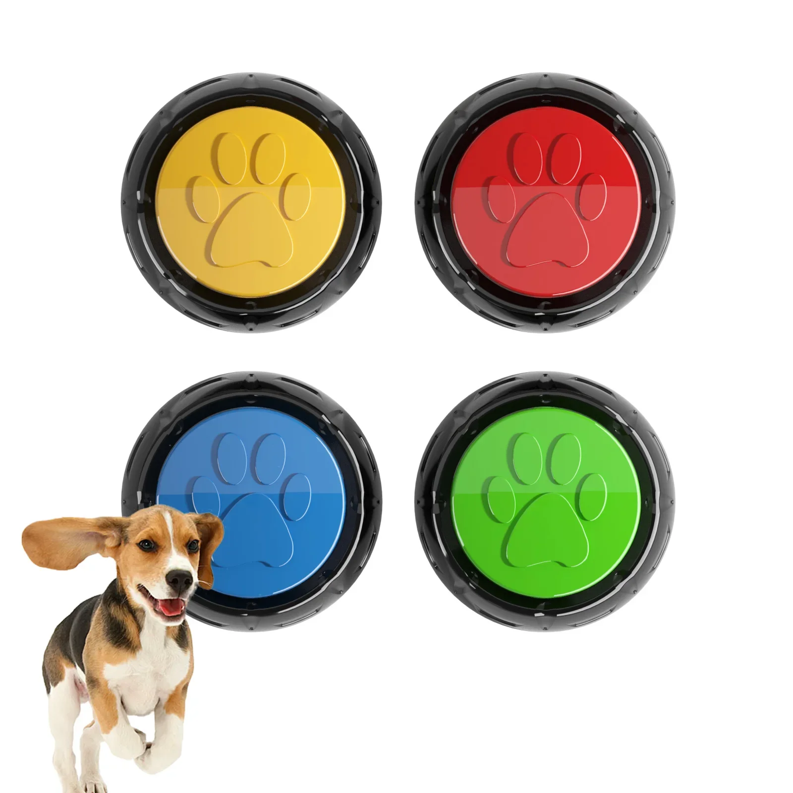 4 Pcs Pet Talking Buttons Dog Training Button Set of 4 Pcs 30S Recording Training Buttons for Dogs Communication Buzzers