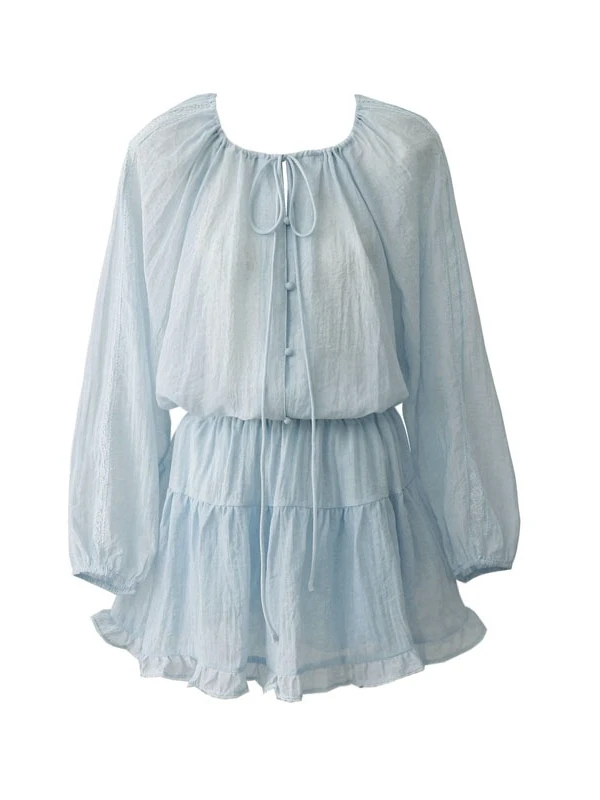

2025 Summer New French Gentle Style Lace Hollow Long-sleeved Sunscreen Shirt + Short Skirt Two-piece Suit Women Aesthetic Chic
