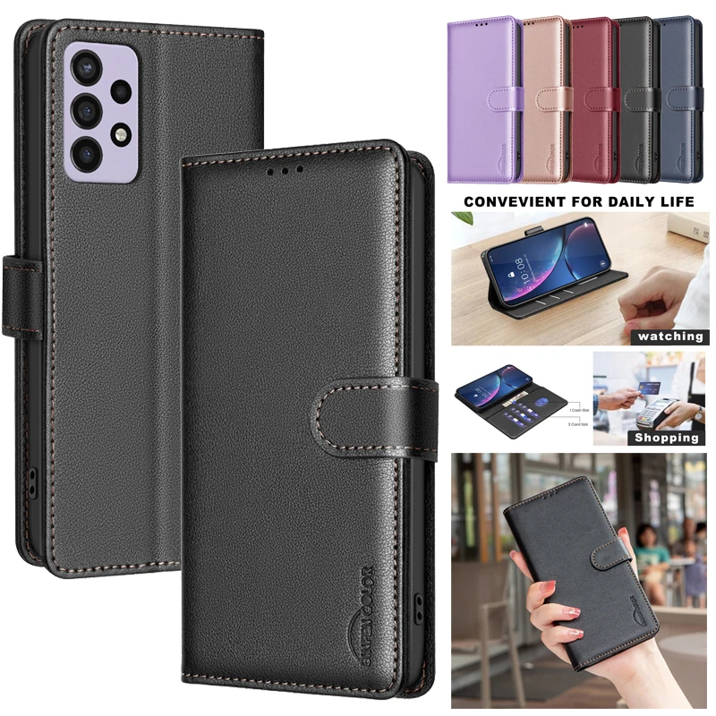 Wallet Flip Anti-theft Case For Samsung Galaxy A32 5G A 32 Lite 4G SM-A325F A326B Leather Cover RFID Blocking Protective Bags